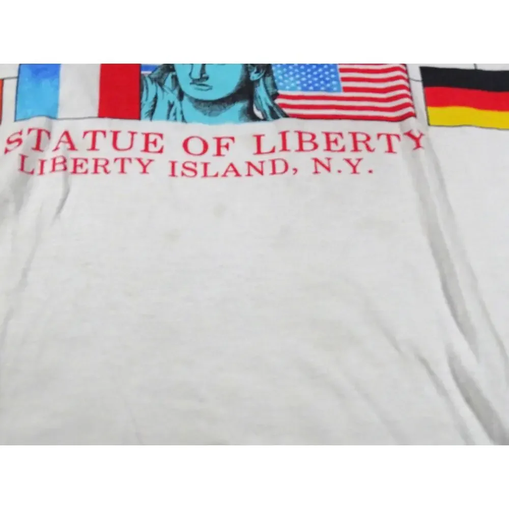 Vintage Statue Of Liberty T-Shirt XL NYC Souvenir Flags 90s Single Stitch